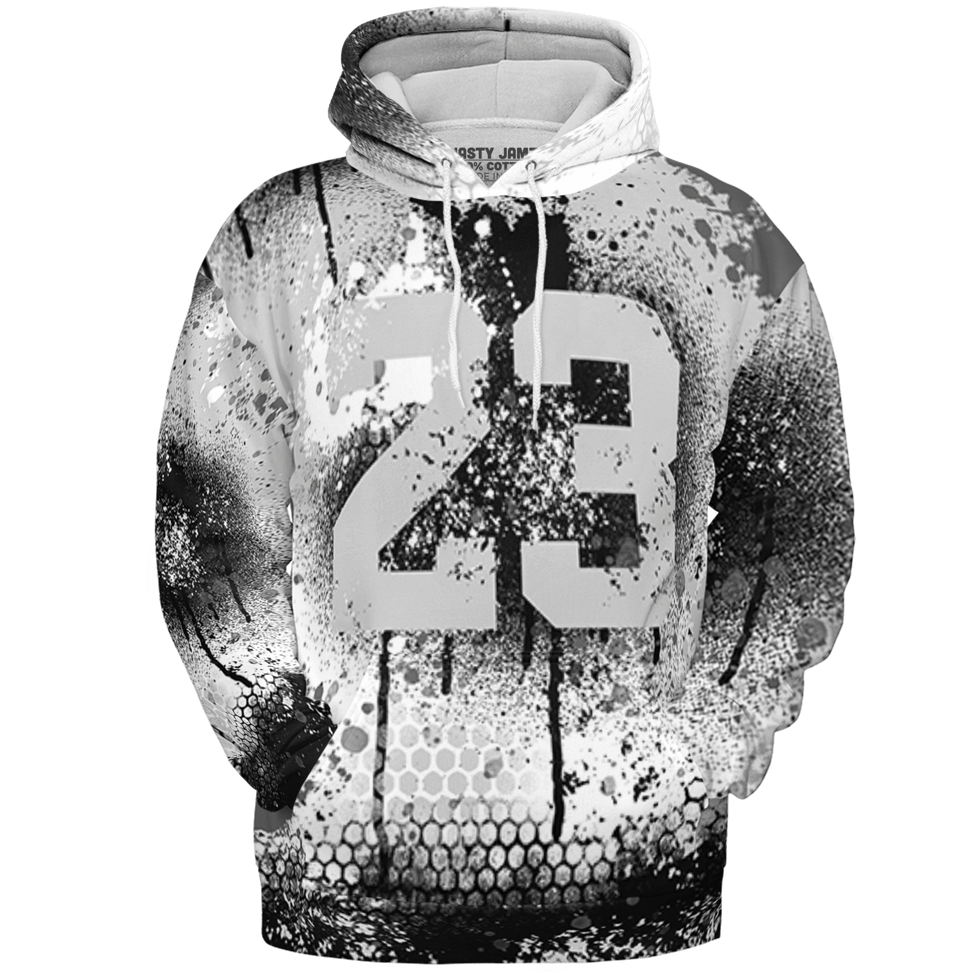 Retro High OG Black White 1s Hoodie Match 23 Painted Graffiti 3D All-Over Print - NastyJamz