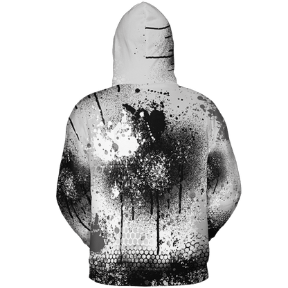 Retro High OG Black White 1s Hoodie Match 23 Painted Graffiti 3D All-Over Print - NastyJamz