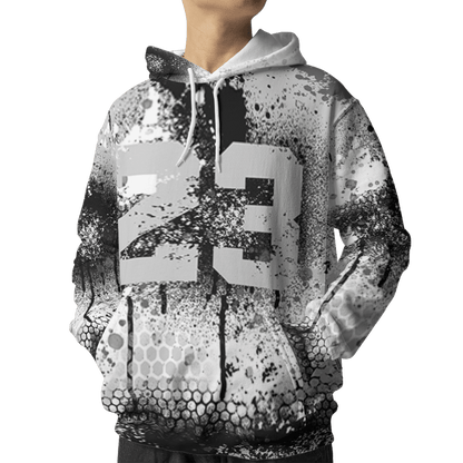 Retro High OG Black White 1s Hoodie Match 23 Painted Graffiti 3D All-Over Print - NastyJamz