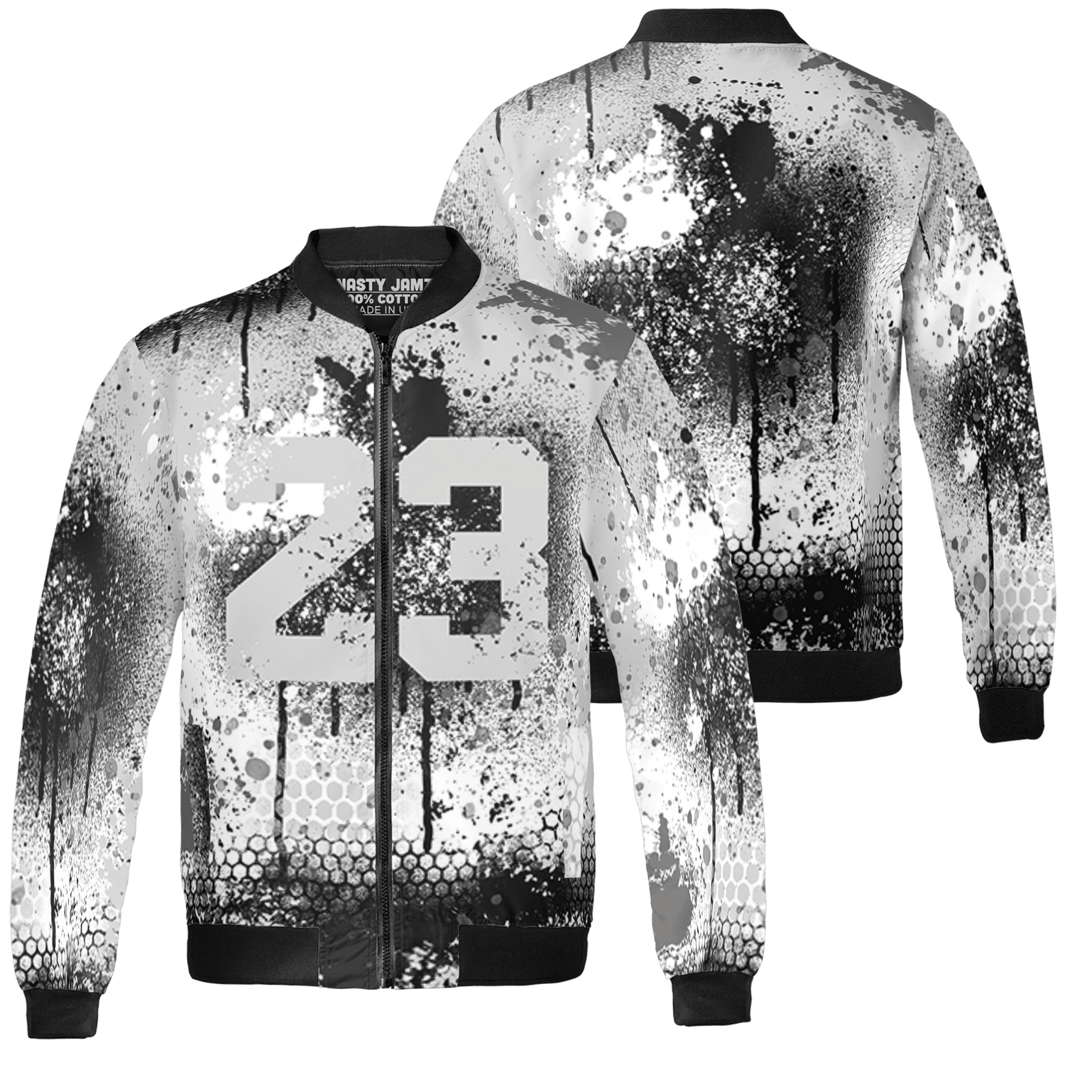 Retro High OG Black White 1s Jacket Match 23 Painted Graffiti 3D All-Over Print - NastyJamz