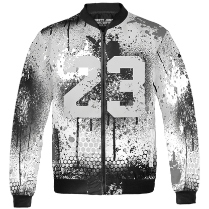 Retro High OG Black White 1s Jacket Match 23 Painted Graffiti 3D All-Over Print - NastyJamz