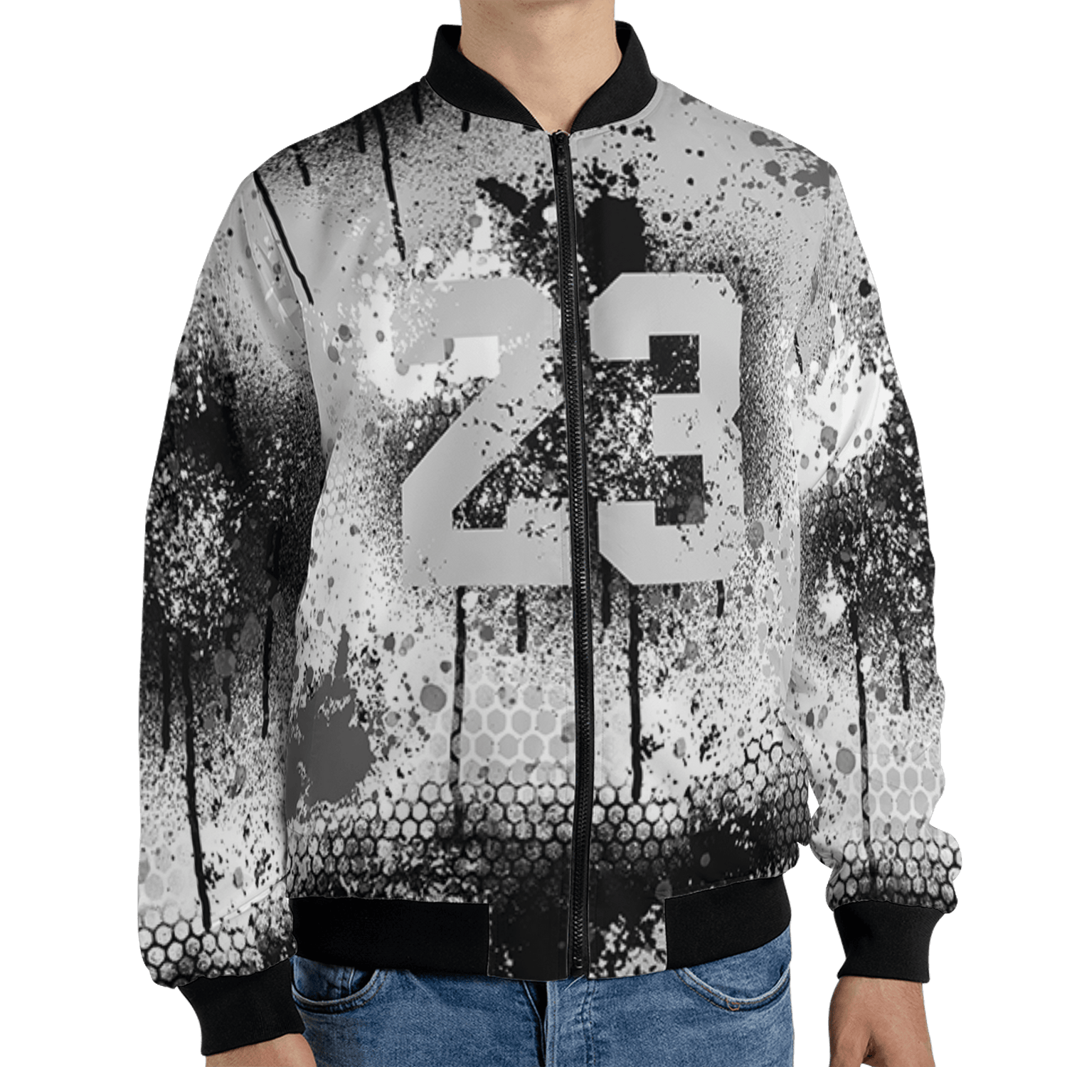 Retro High OG Black White 1s Jacket Match 23 Painted Graffiti 3D All-Over Print - NastyJamz