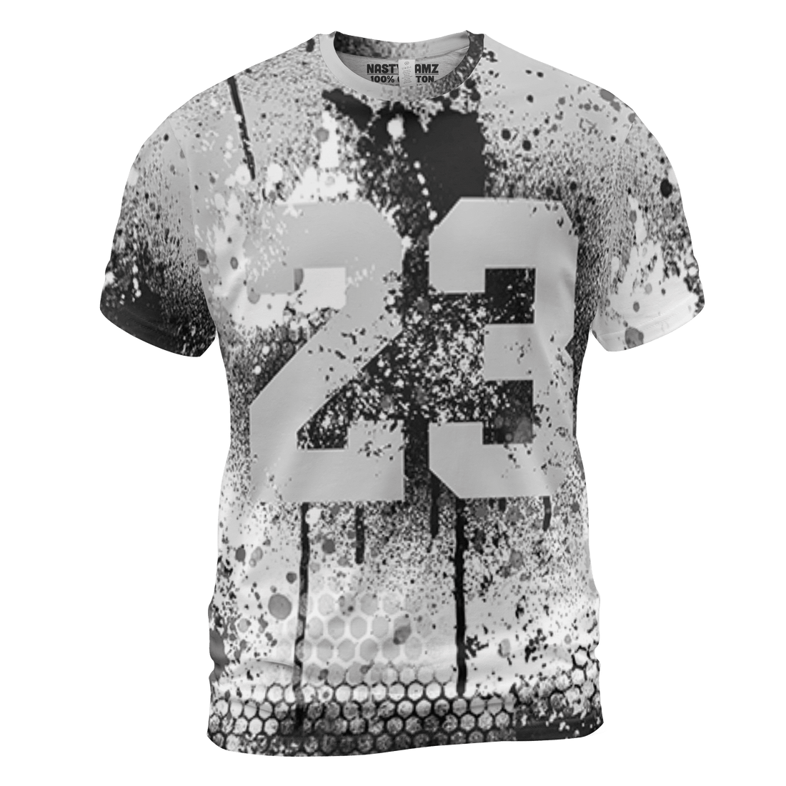 Retro High OG Black White 1s T Shirt Match 23 Painted Graffiti 3D All-Over Print - NastyJamz