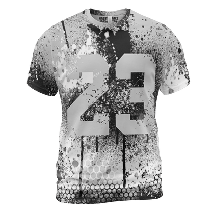 Retro High OG Black White 1s T Shirt Match 23 Painted Graffiti 3D All-Over Print - NastyJamz