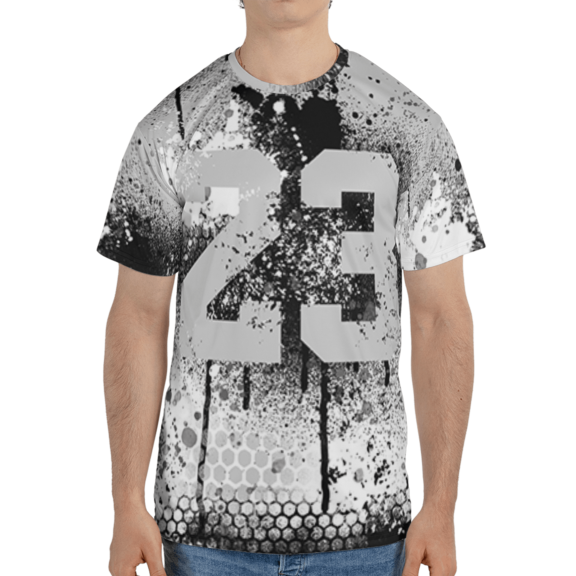 Retro High OG Black White 1s T Shirt Match 23 Painted Graffiti 3D All-Over Print - NastyJamz