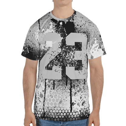 Retro High OG Black White 1s T Shirt Match 23 Painted Graffiti 3D All-Over Print - NastyJamz