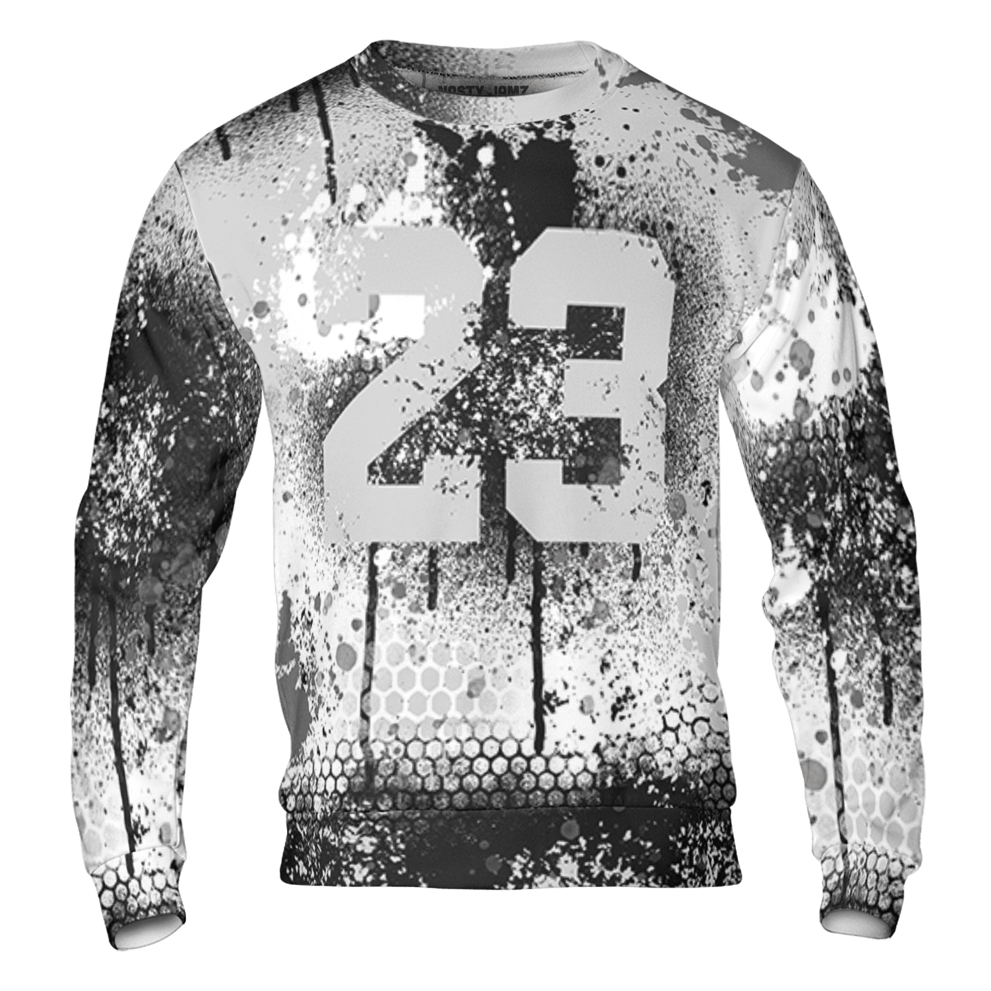 Retro High OG Black White 1s Sweatshirt Match 23 Painted Graffiti 3D All-Over Print - NastyJamz
