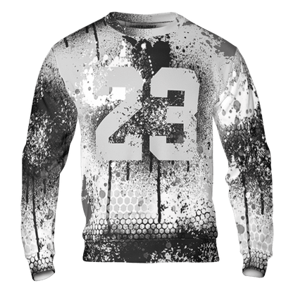 Retro High OG Black White 1s Sweatshirt Match 23 Painted Graffiti 3D All-Over Print - NastyJamz