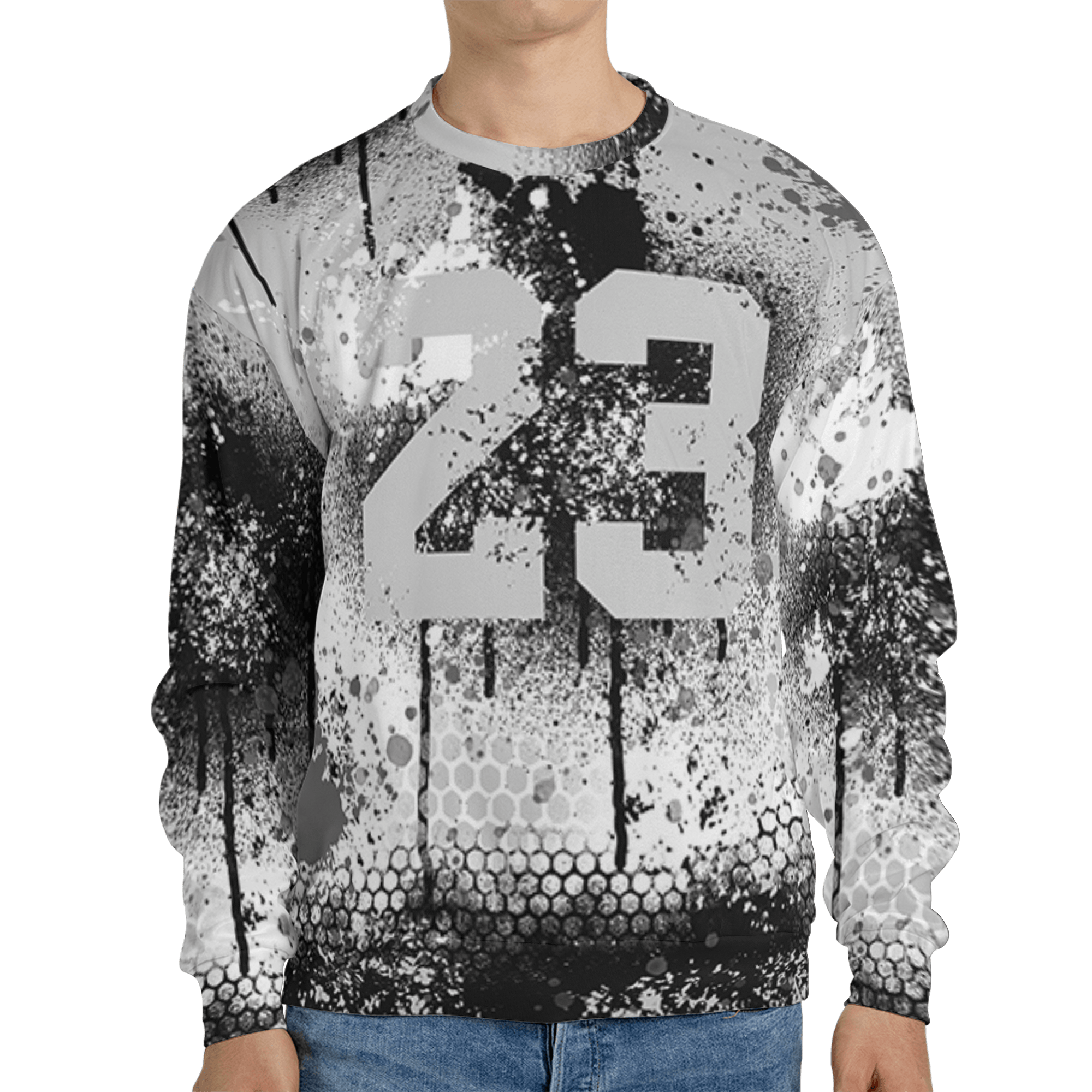 Retro High OG Black White 1s Sweatshirt Match 23 Painted Graffiti 3D All-Over Print - NastyJamz