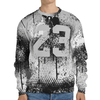 Retro High OG Black White 1s Sweatshirt Match 23 Painted Graffiti 3D All-Over Print - NastyJamz