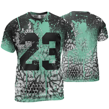 Green Glow 3s T Shirt Match 23 Painted Graffiti 3D All-Over Print - NastyJamz