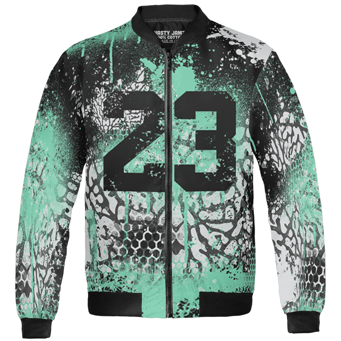 Green Glow 3s Jacket Match 23 Painted Graffiti 3D All-Over Print - NastyJamz