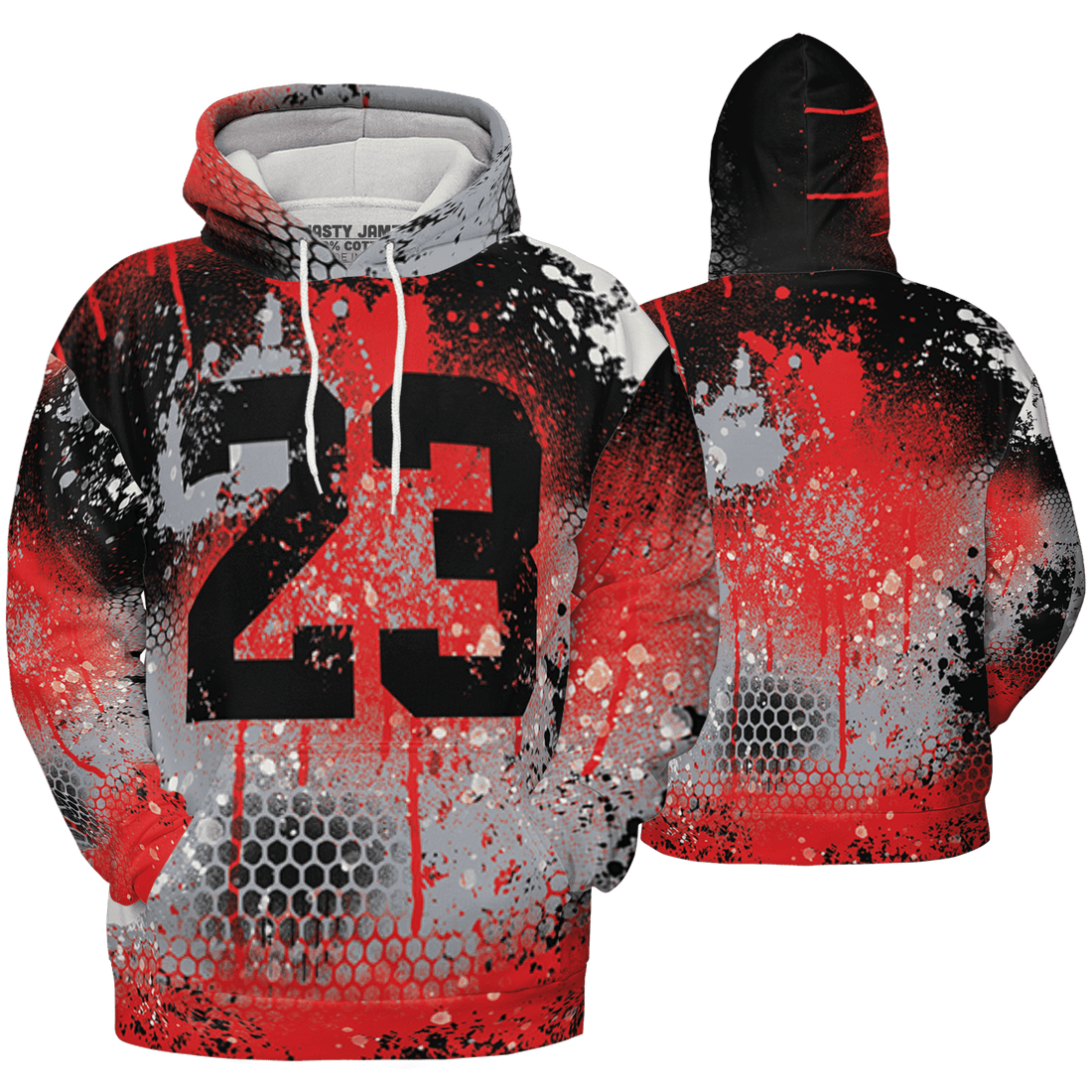Bred Reimagined 4s Hoodie Match 23 Painted Graffiti 3D All-Over Print - NastyJamz