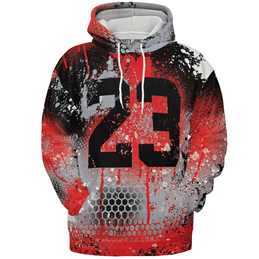 Bred Reimagined 4s Hoodie Match 23 Painted Graffiti 3D All-Over Print - NastyJamz
