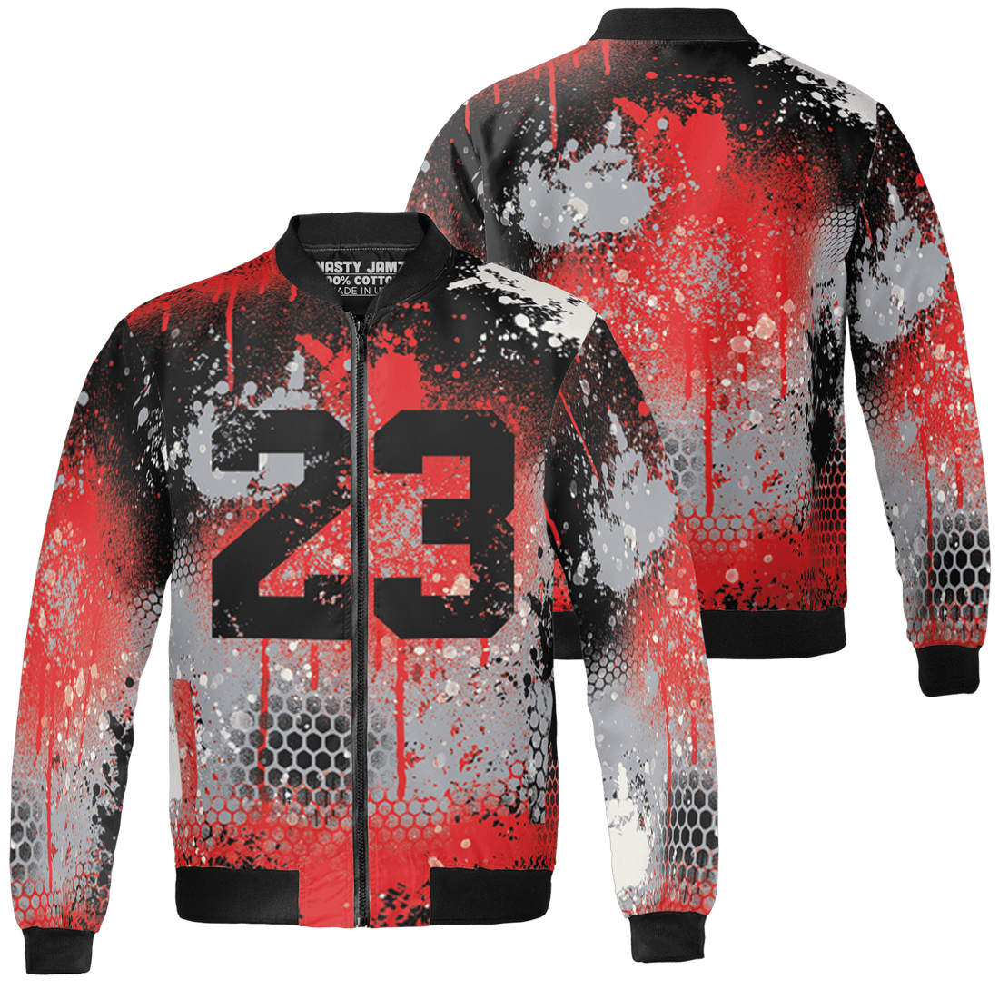 Bred Reimagined 4s Jacket Match 23 Painted Graffiti 3D All-Over Print - NastyJamz