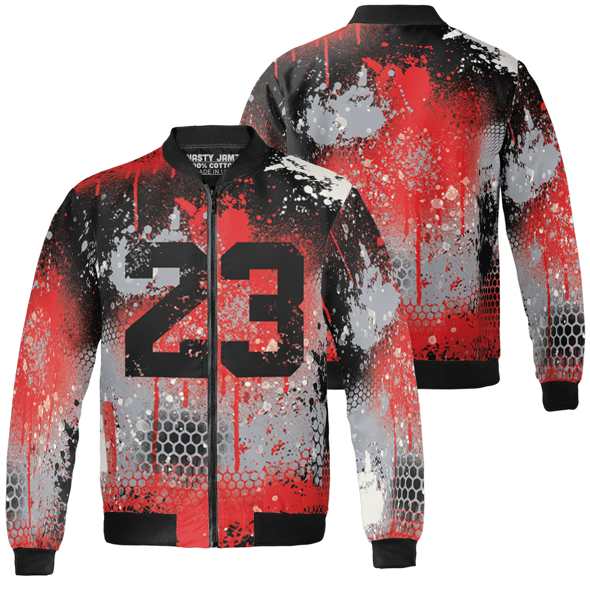 Bred Reimagined 4s Jacket Match 23 Painted Graffiti 3D All-Over Print - NastyJamz