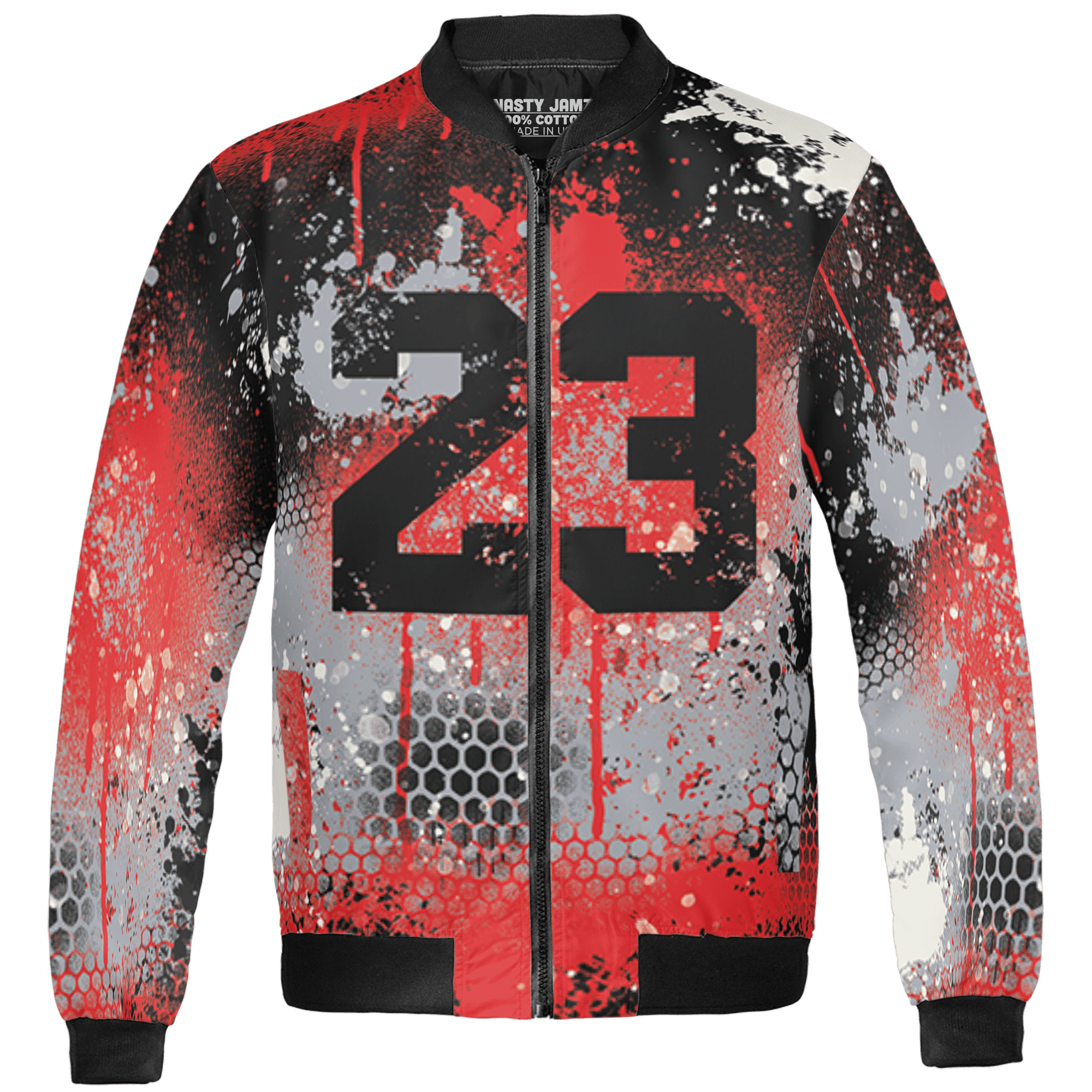 Bred Reimagined 4s Jacket Match 23 Painted Graffiti 3D All-Over Print - NastyJamz