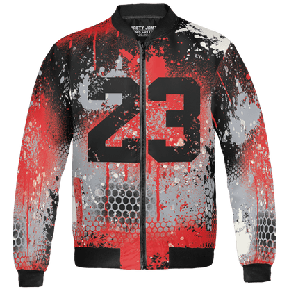 Bred Reimagined 4s Jacket Match 23 Painted Graffiti 3D All-Over Print - NastyJamz