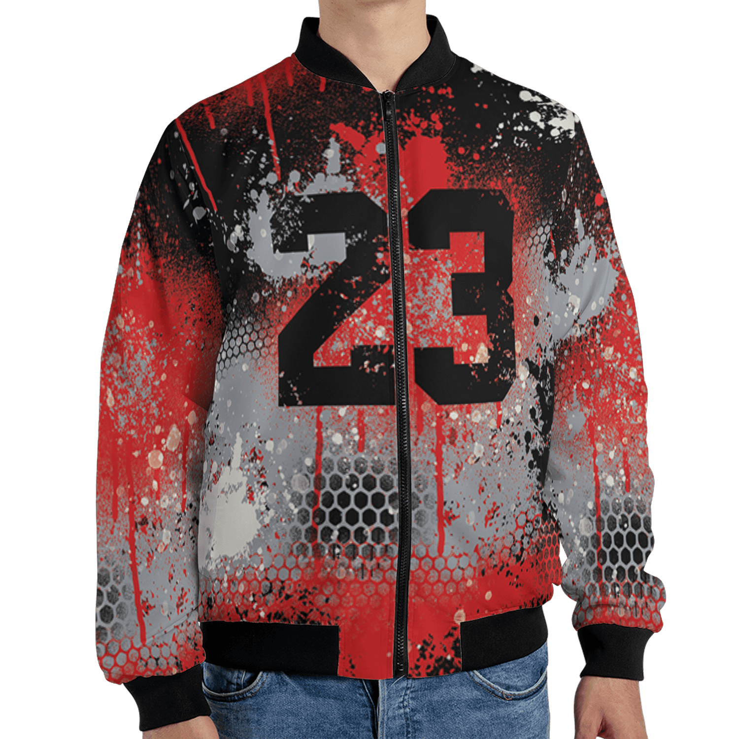Bred Reimagined 4s Jacket Match 23 Painted Graffiti 3D All-Over Print - NastyJamz