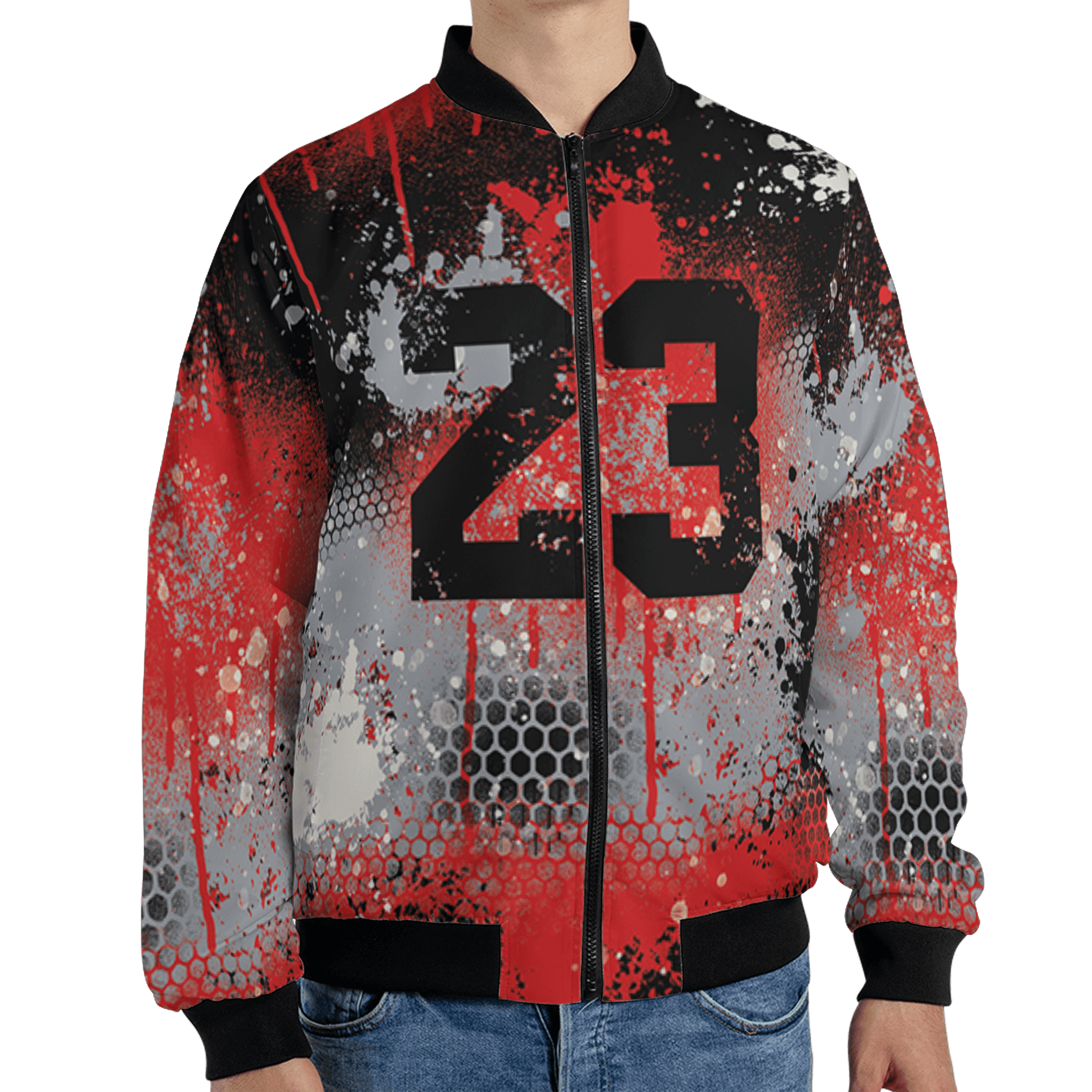 Bred Reimagined 4s Jacket Match 23 Painted Graffiti 3D All-Over Print - NastyJamz