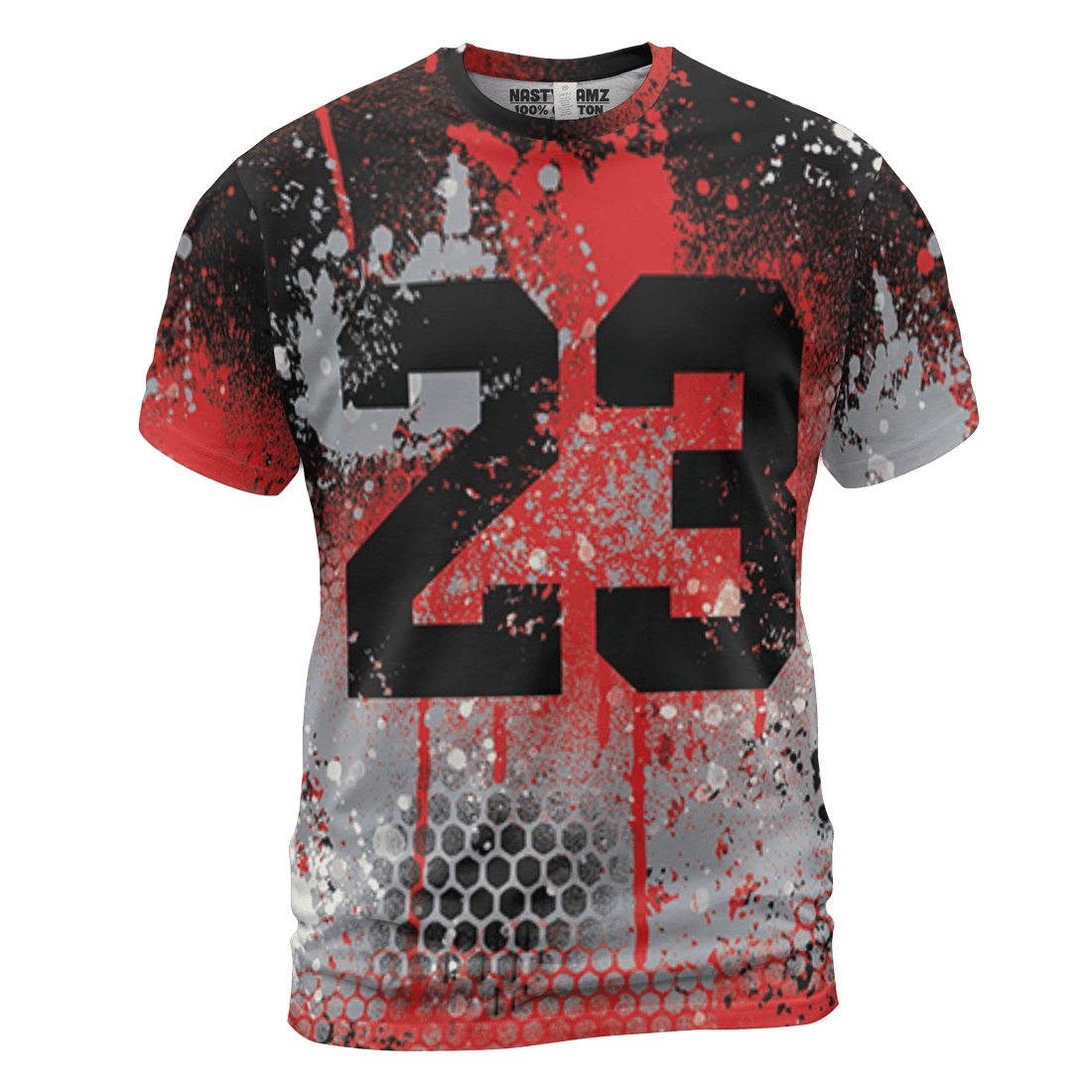Bred Reimagined 4s T Shirt Match 23 Painted Graffiti 3D All-Over Print - NastyJamz