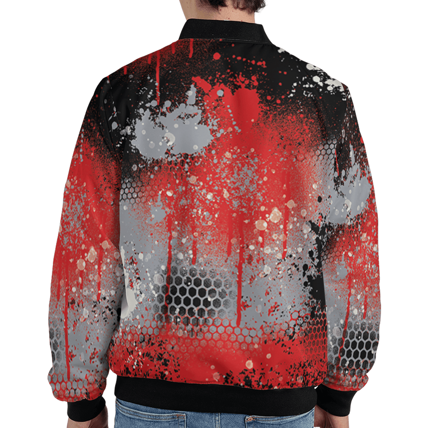 Bred Reimagined 4s Jacket Match 23 Painted Graffiti 3D All-Over Print - NastyJamz