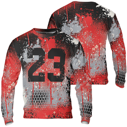 Bred Reimagined 4s Sweatshirt Match 23 Painted Graffiti 3D All-Over Print - NastyJamz