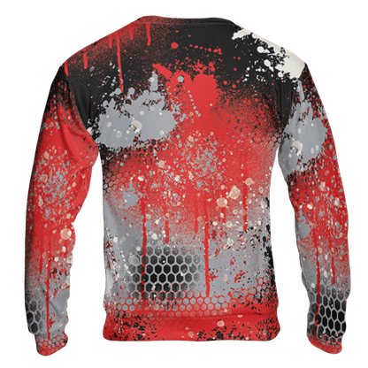 Bred Reimagined 4s Sweatshirt Match 23 Painted Graffiti 3D All-Over Print - NastyJamz