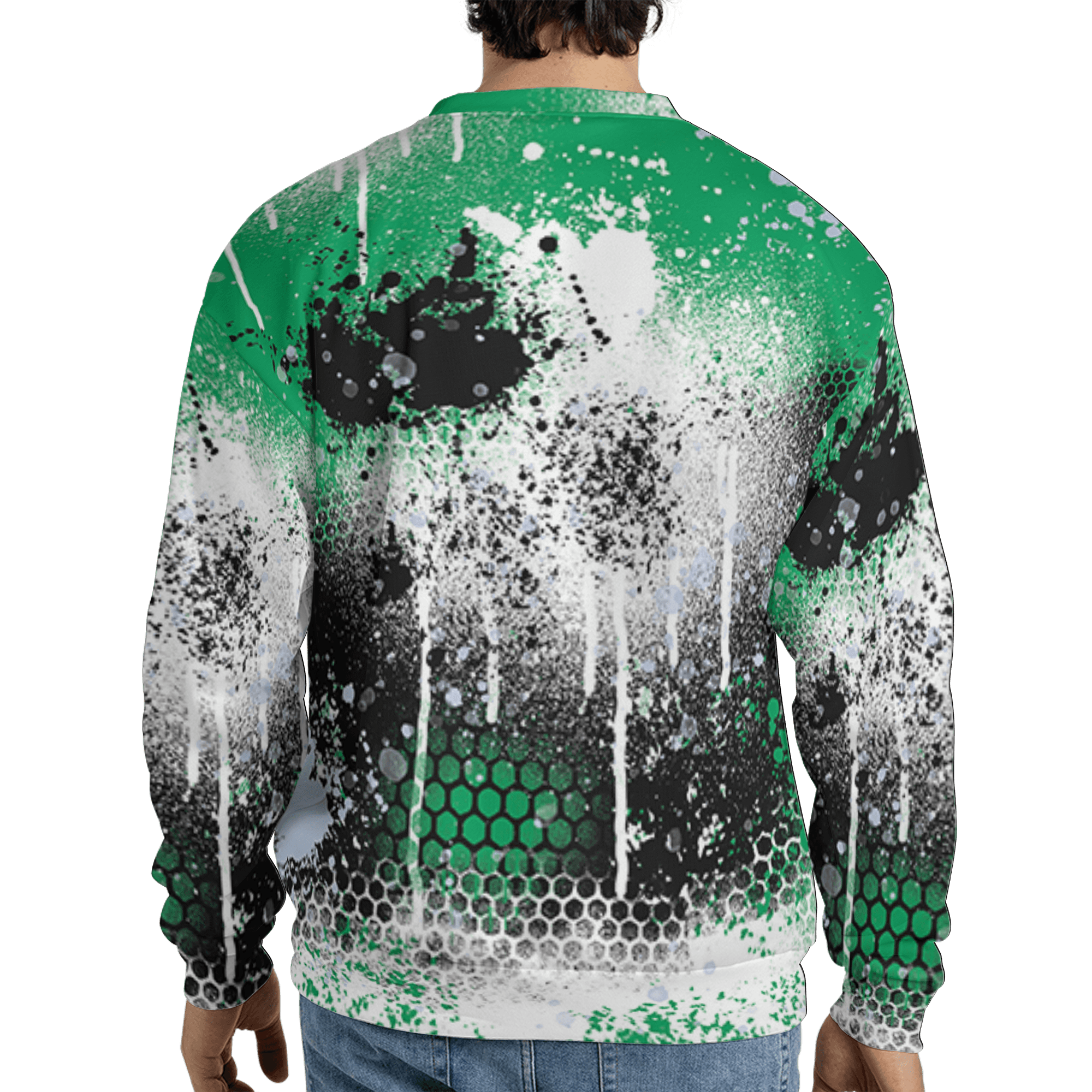 Lucky Green 5s Sweatshirt Match 23 Painted Graffiti 3D All-Over Print - NastyJamz