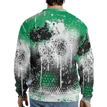 Lucky Green 5s Sweatshirt Match 23 Painted Graffiti 3D All-Over Print - NastyJamz