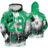 Lucky Green 5s Hoodie Match 23 Painted Graffiti 3D All-Over Print - NastyJamz