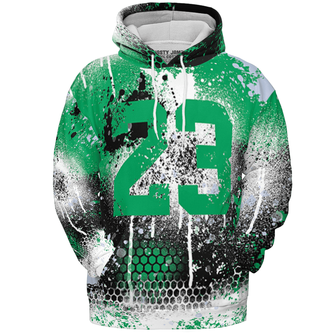 Lucky Green 5s Hoodie Match 23 Painted Graffiti 3D All-Over Print - NastyJamz