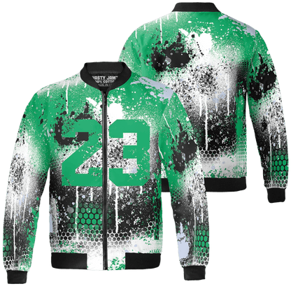 Lucky Green 5s Jacket Match 23 Painted Graffiti 3D All-Over Print - NastyJamz