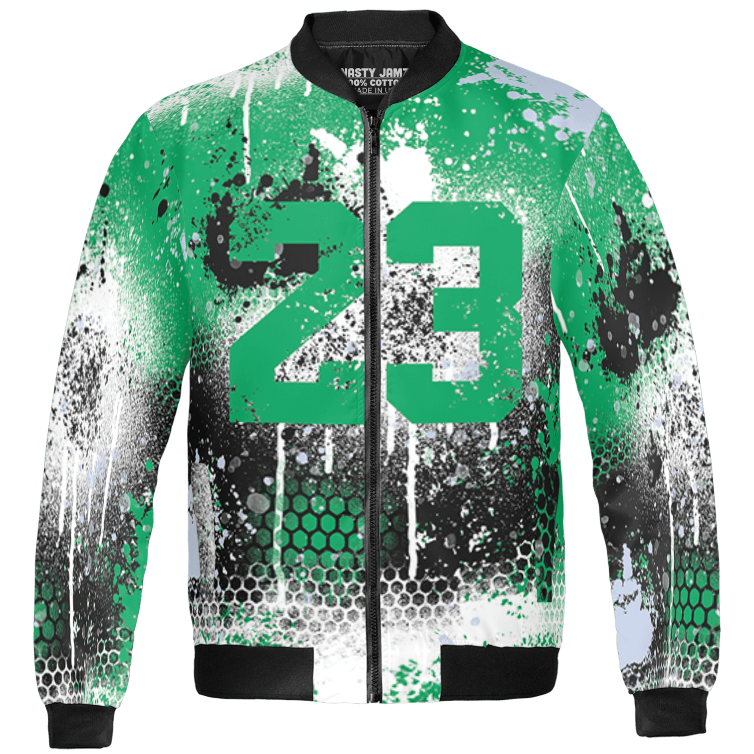 Lucky Green 5s Jacket Match 23 Painted Graffiti 3D All-Over Print - NastyJamz