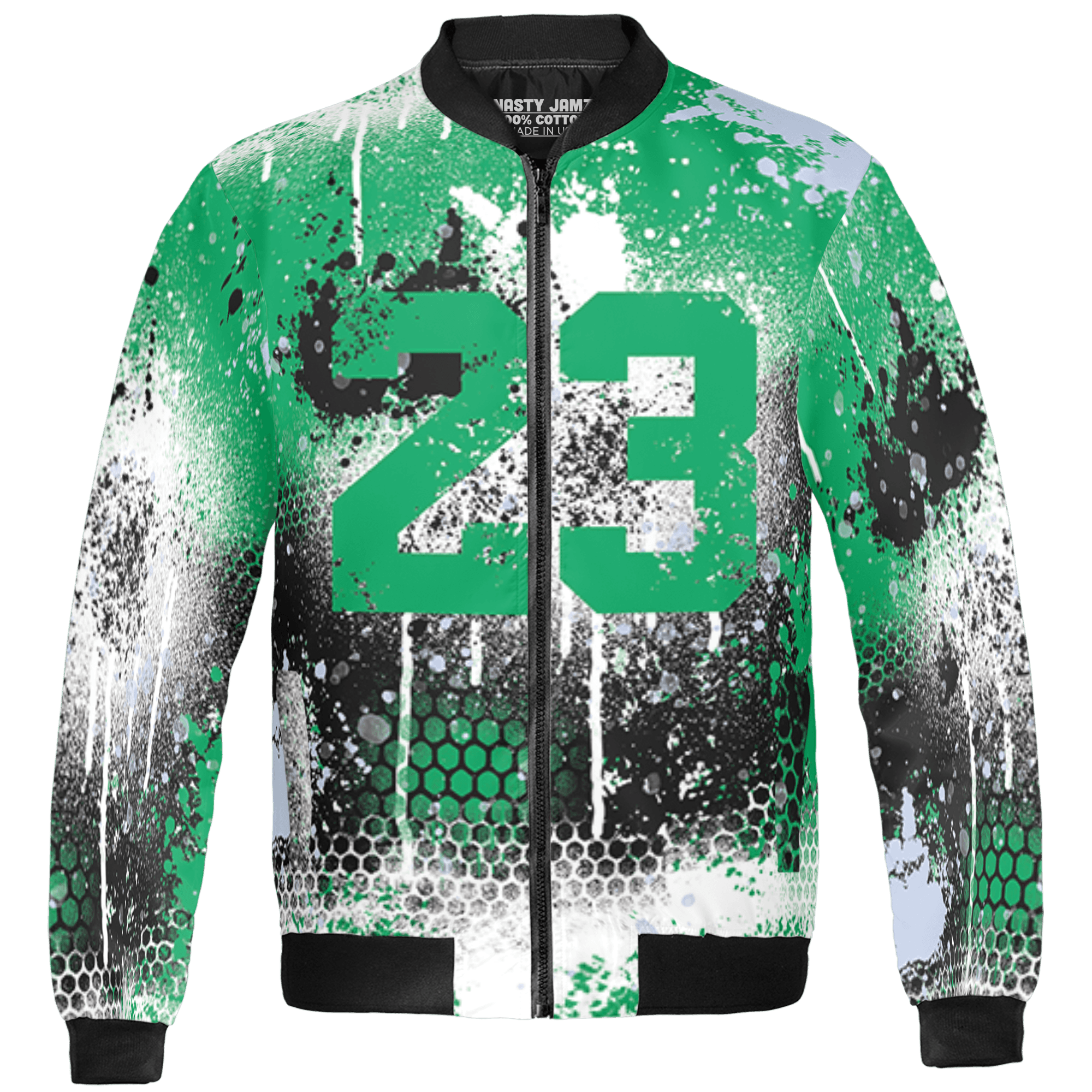 Lucky Green 5s Jacket Match 23 Painted Graffiti 3D All-Over Print - NastyJamz