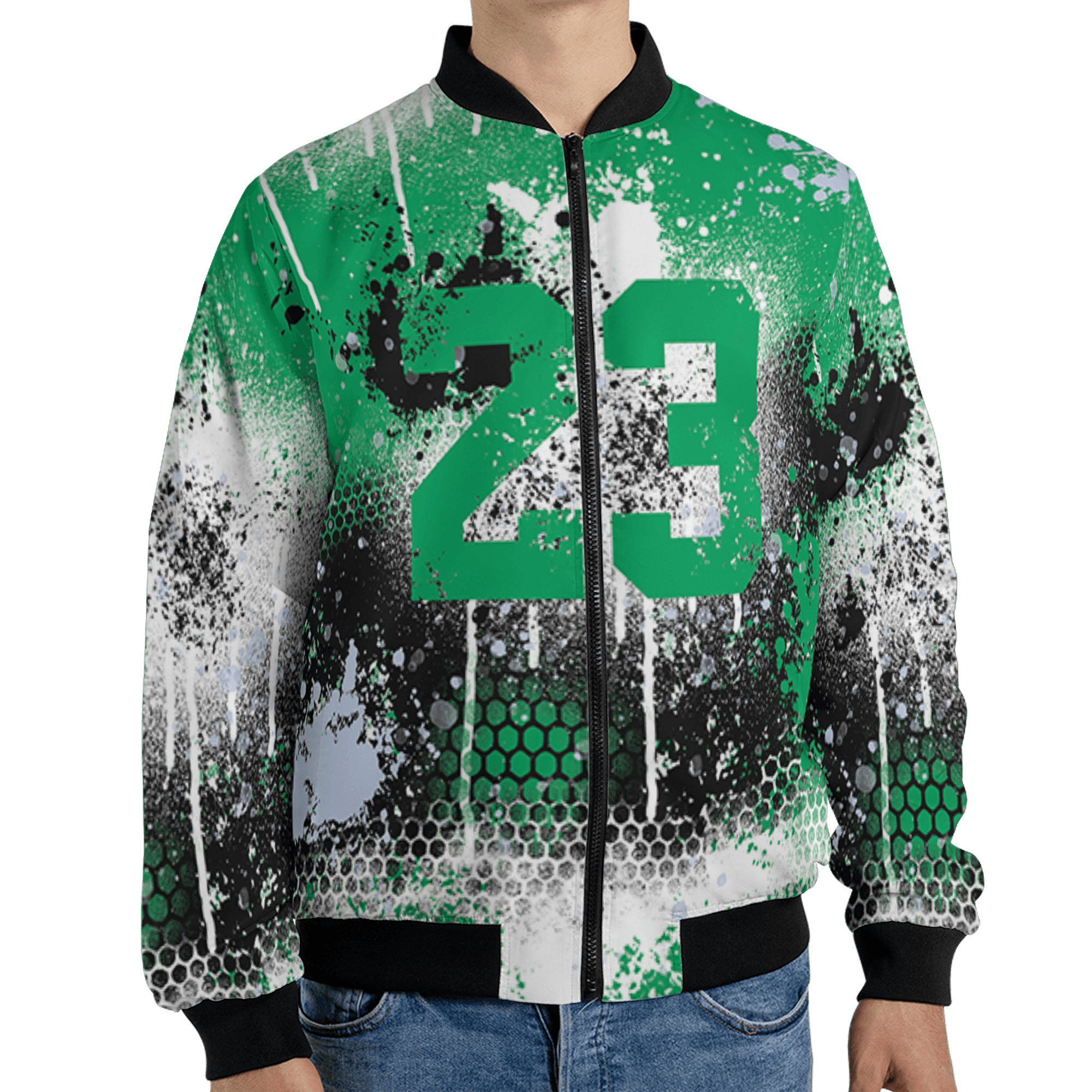 Lucky Green 5s Jacket Match 23 Painted Graffiti 3D All-Over Print - NastyJamz