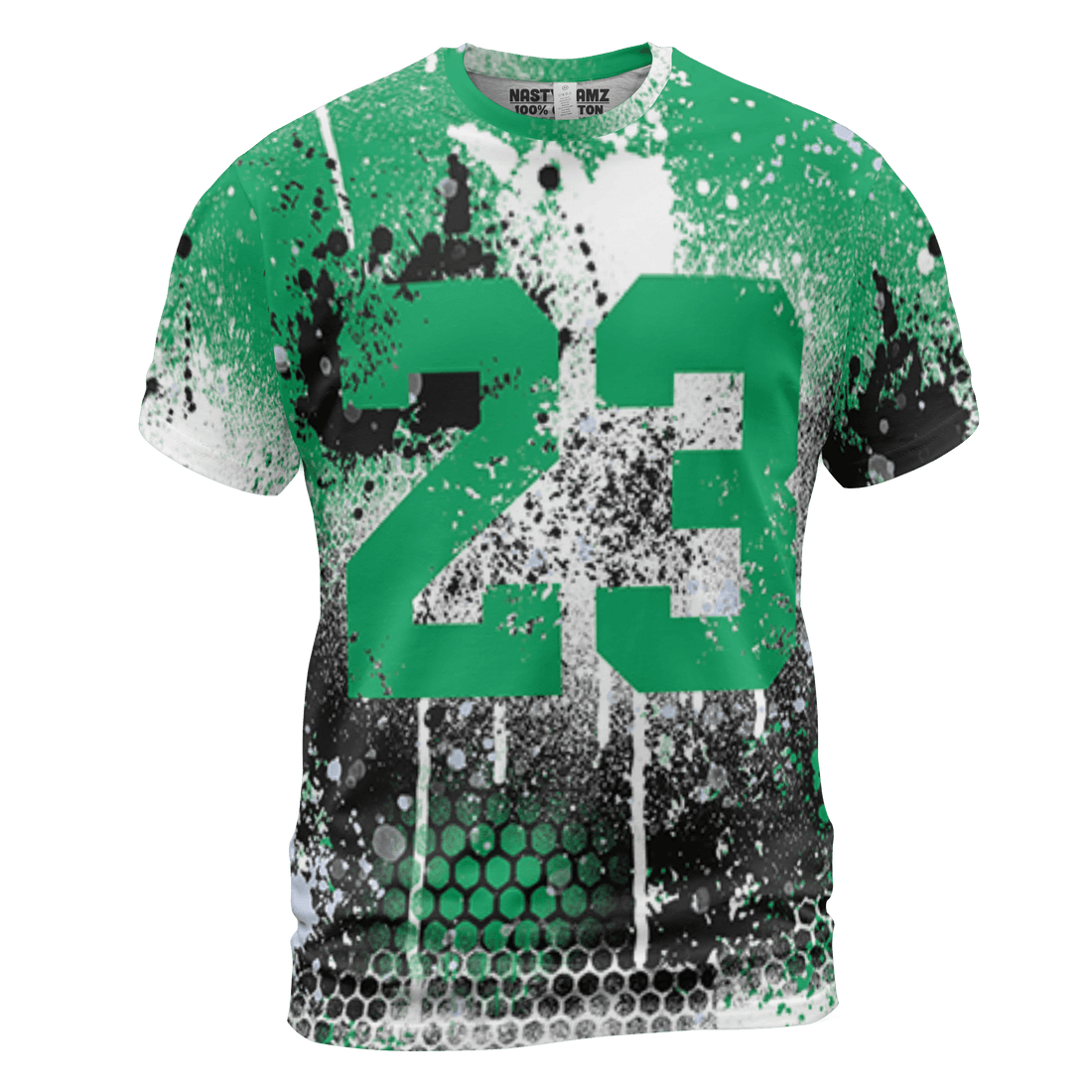 Lucky Green 5s T Shirt Match 23 Painted Graffiti 3D All-Over Print - NastyJamz