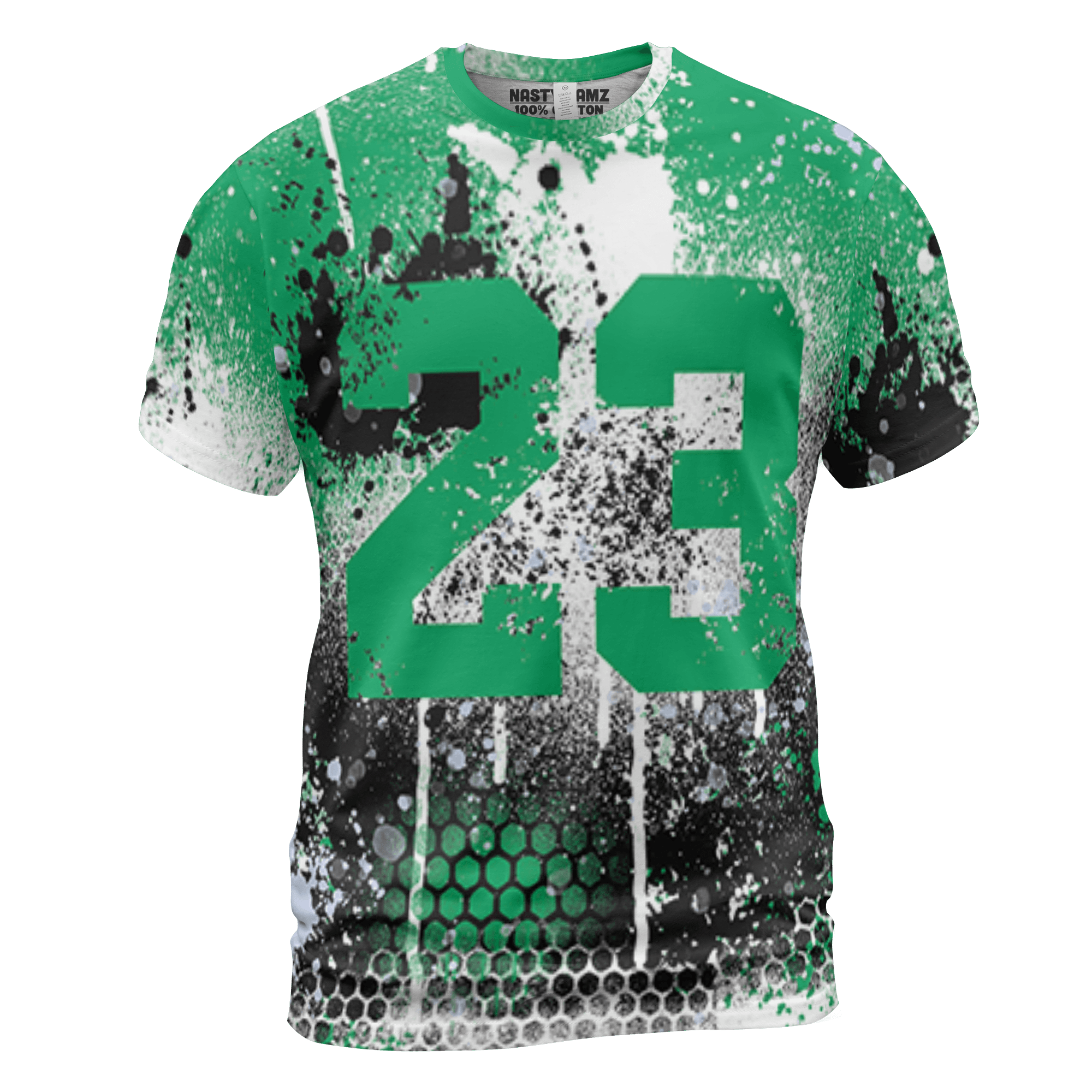 Lucky Green 5s T Shirt Match 23 Painted Graffiti 3D All-Over Print - NastyJamz