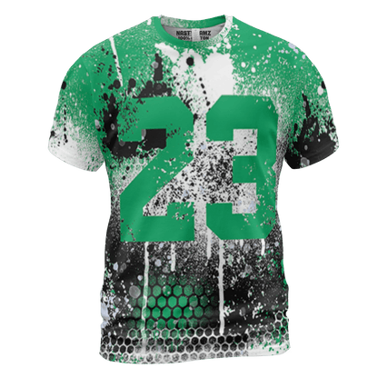 Lucky Green 5s T Shirt Match 23 Painted Graffiti 3D All-Over Print - NastyJamz