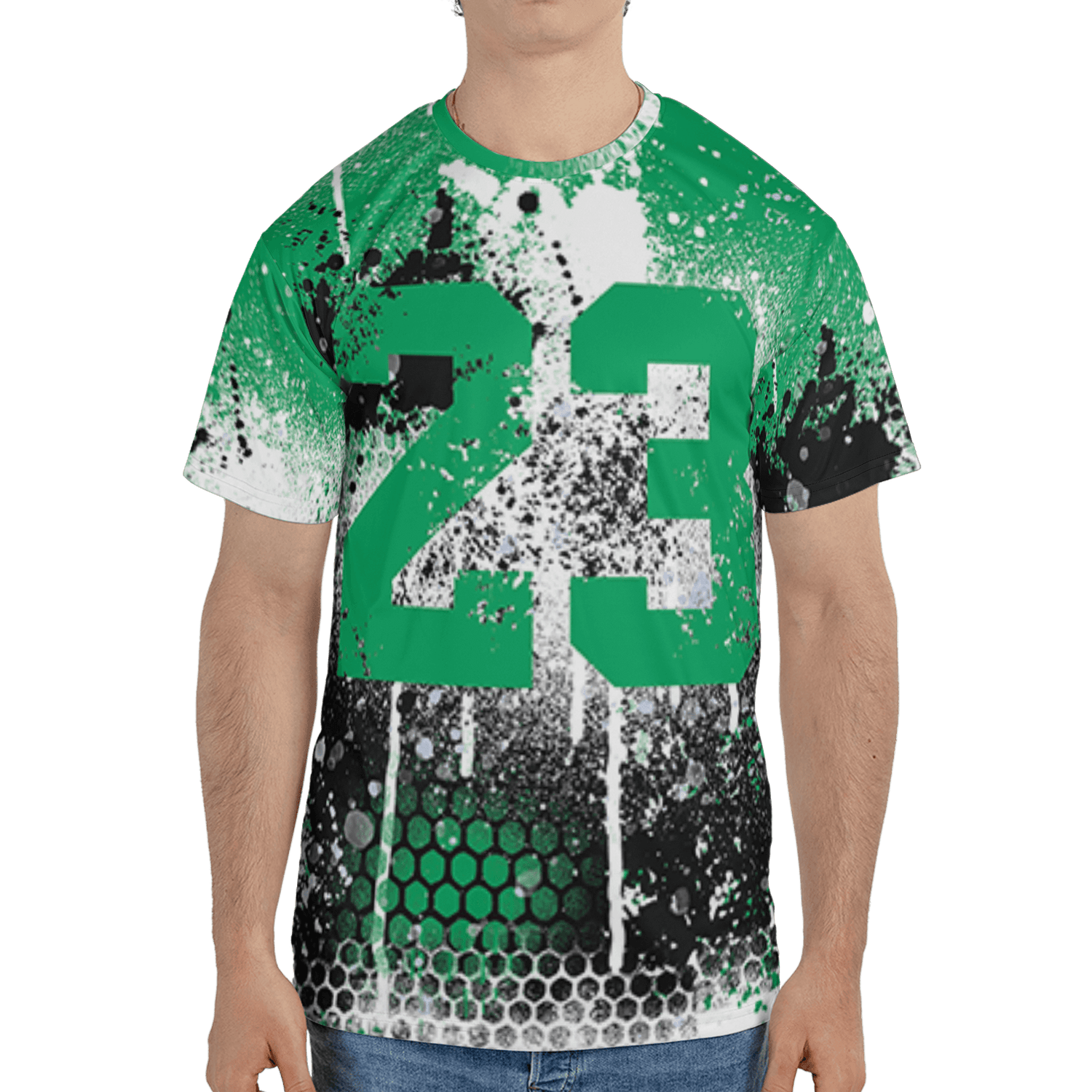 Lucky Green 5s T Shirt Match 23 Painted Graffiti 3D All-Over Print - NastyJamz