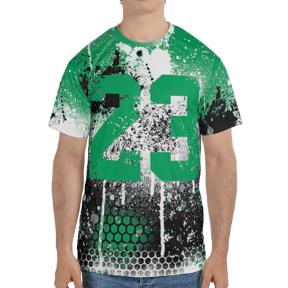 Lucky Green 5s T Shirt Match 23 Painted Graffiti 3D All-Over Print - NastyJamz