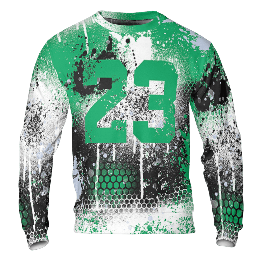 Lucky Green 5s Sweatshirt Match 23 Painted Graffiti 3D All-Over Print - NastyJamz