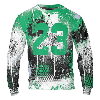 Lucky Green 5s Sweatshirt Match 23 Painted Graffiti 3D All-Over Print - NastyJamz
