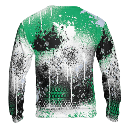 Lucky Green 5s Sweatshirt Match 23 Painted Graffiti 3D All-Over Print - NastyJamz