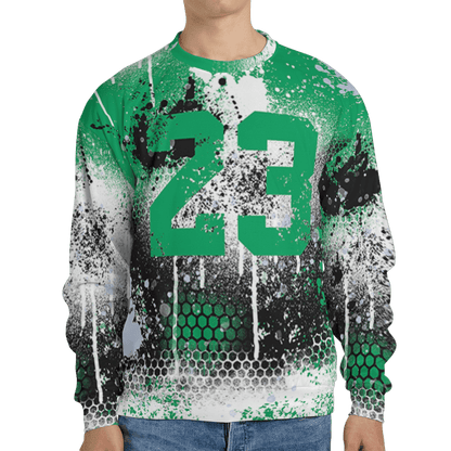 Lucky Green 5s Sweatshirt Match 23 Painted Graffiti 3D All-Over Print - NastyJamz