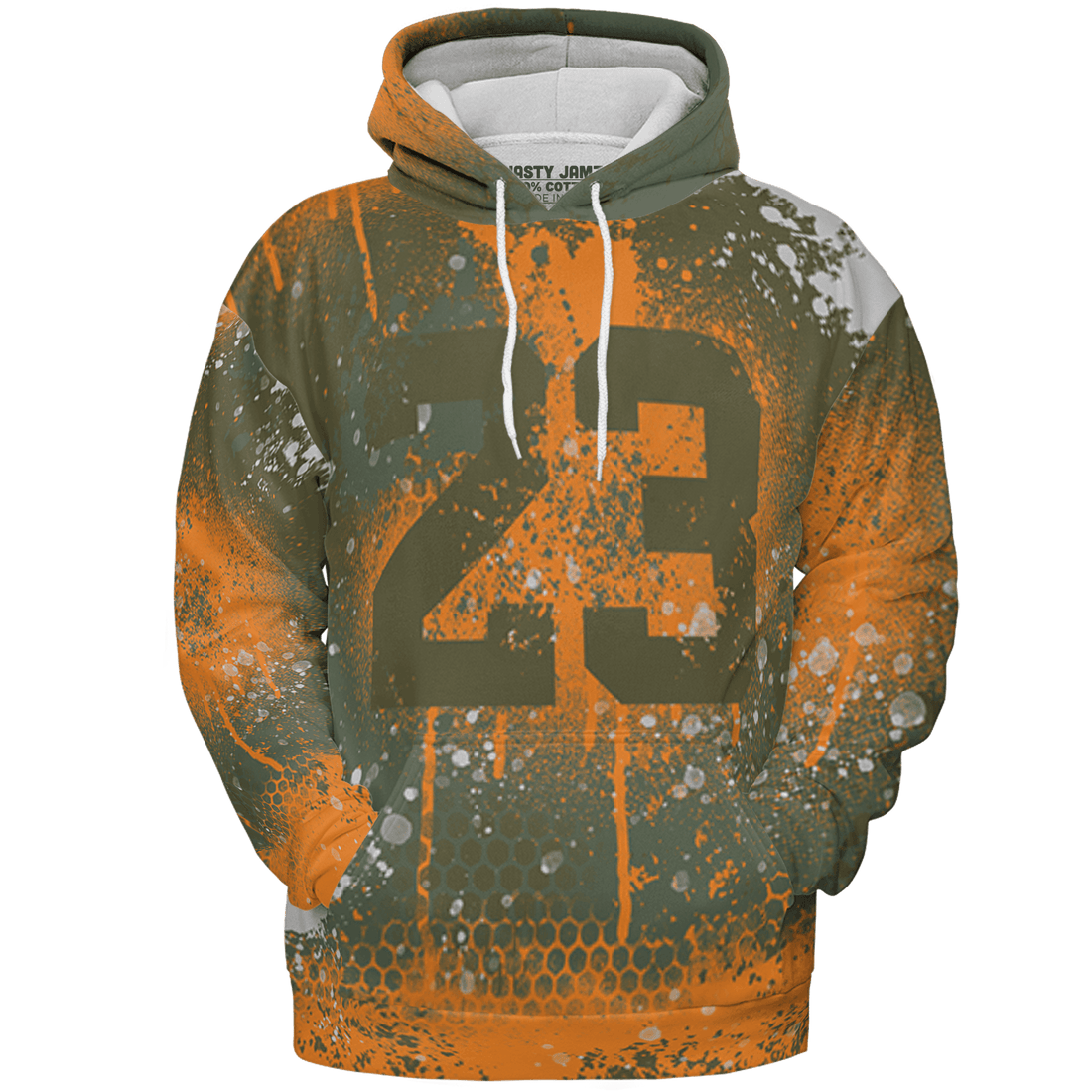 Olive 5s Hoodie Match 23 Painted Graffiti 3D All-Over Print - NastyJamz