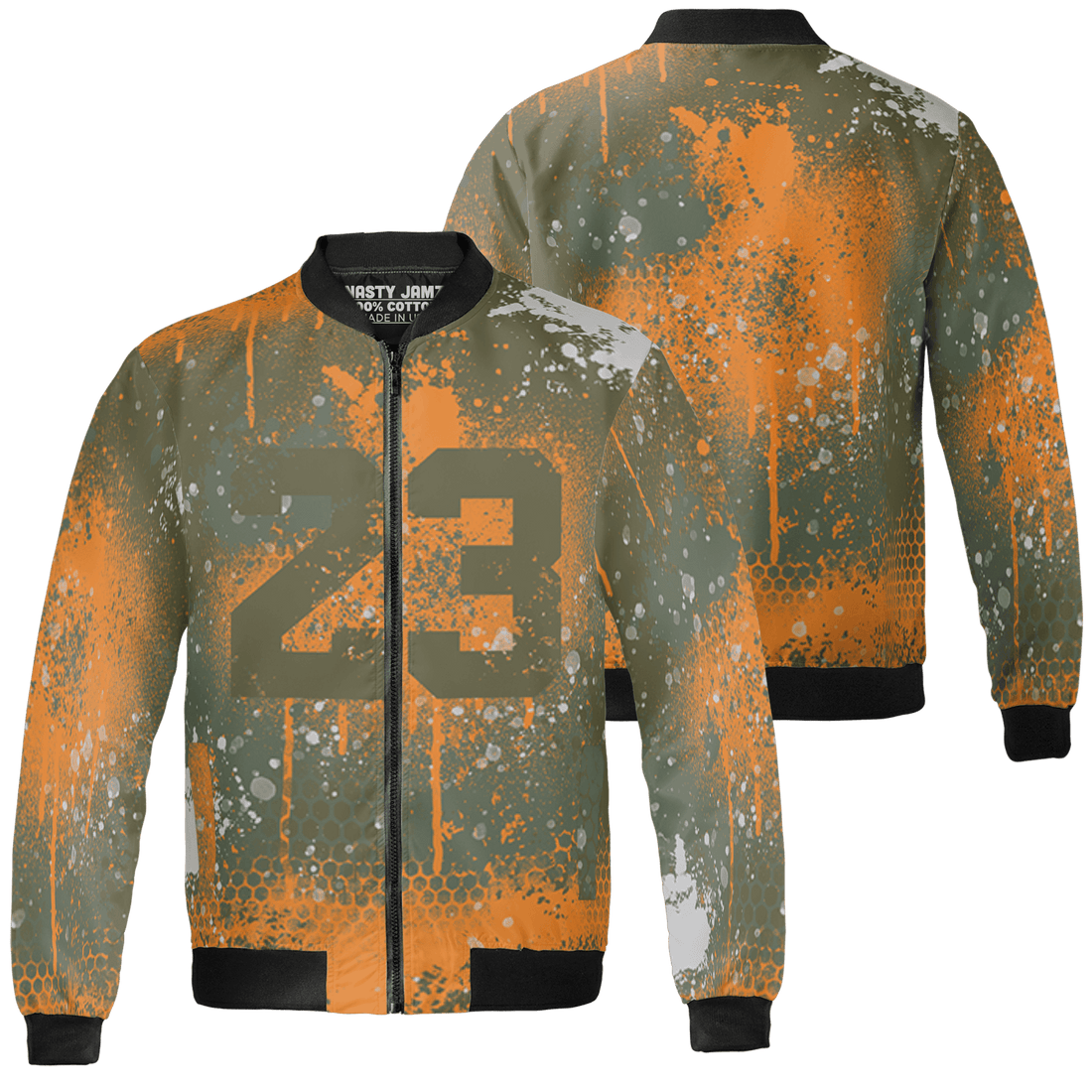 Olive 5s Jacket Match 23 Painted Graffiti 3D All-Over Print - NastyJamz
