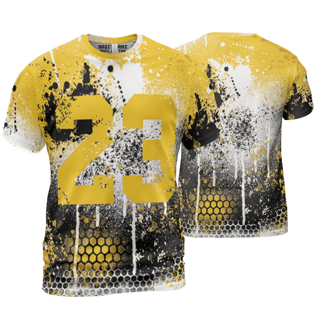 Yellow Ochre 6s T Shirt Match 23 Painted Graffiti 3D All-Over Print - NastyJamz