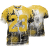 Yellow Ochre 6s T Shirt Match 23 Painted Graffiti 3D All-Over Print - NastyJamz