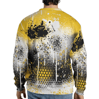Yellow Ochre 6s Sweatshirt Match 23 Painted Graffiti 3D All-Over Print - NastyJamz